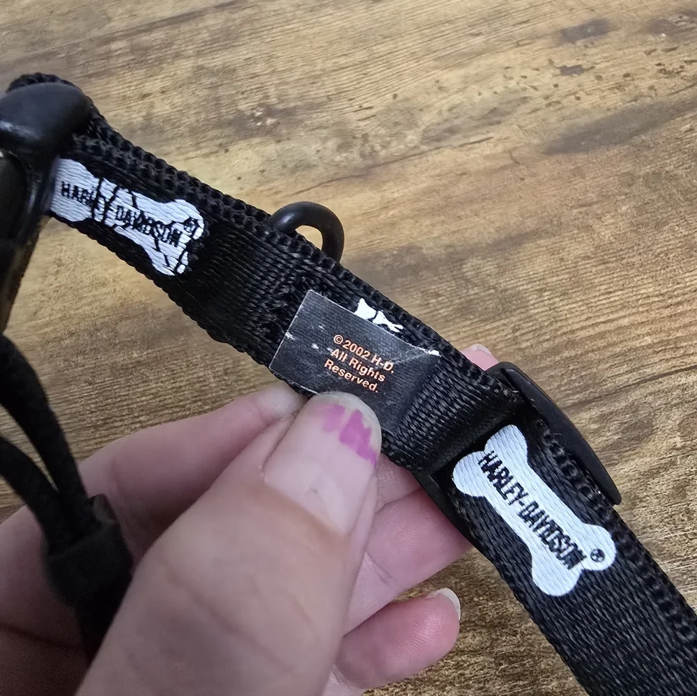Vintage Harley Davidson 2002 Black 'Bad to the Bone' Dog Collar